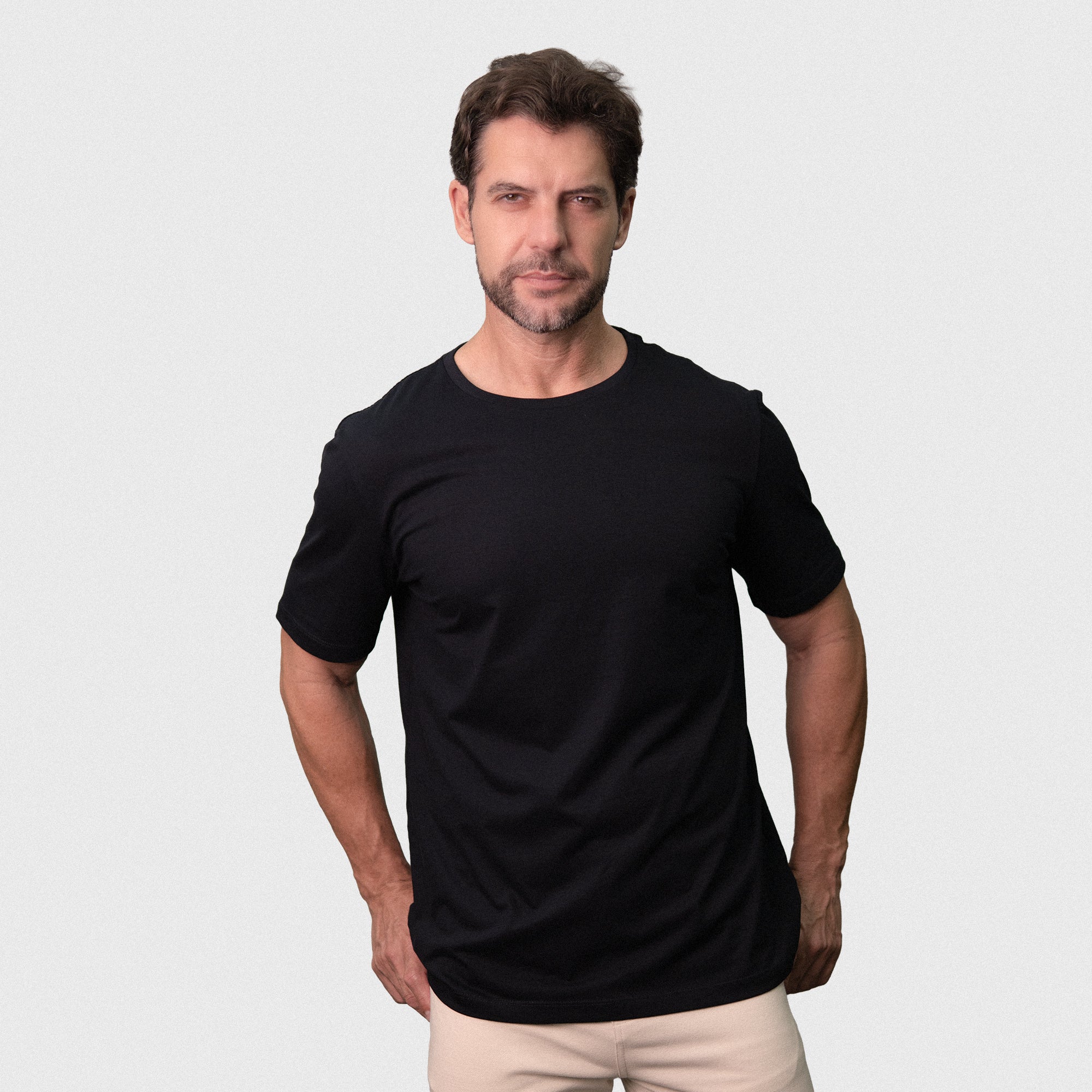 CAMISETA INTERLOQUE PIMA PRETO