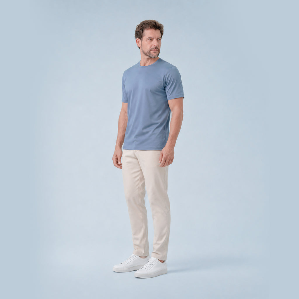 CAMISETA INTERLOQUE PIMA AZUL