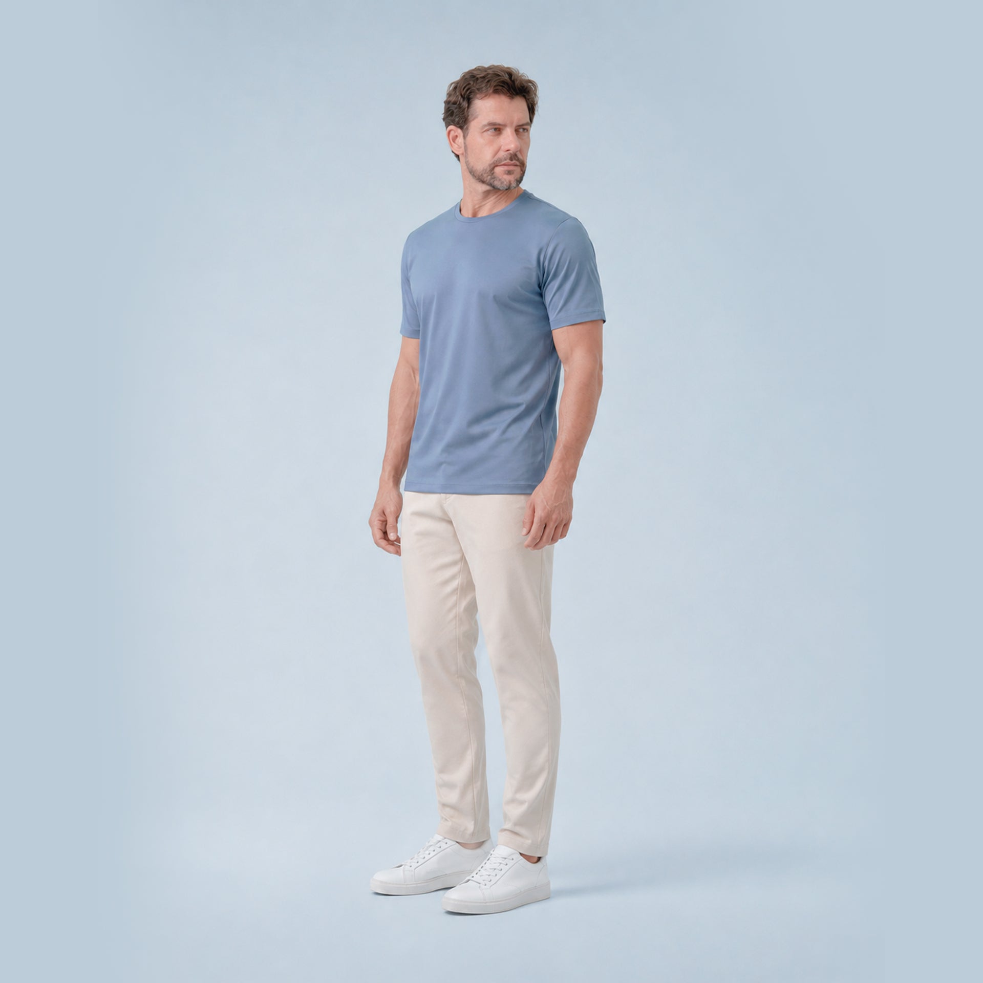 CAMISETA INTERLOQUE PIMA AZUL
