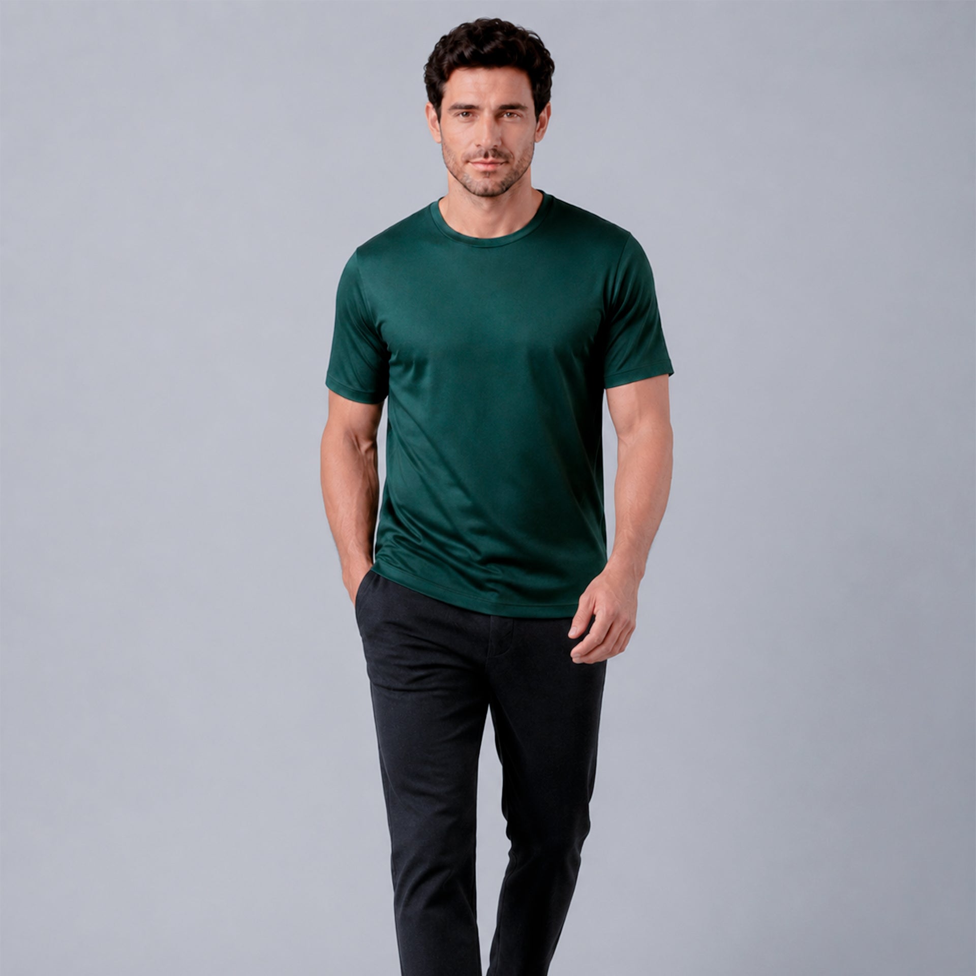 CAMISETA INTERLOQUE PIMA VERDE MUSGO