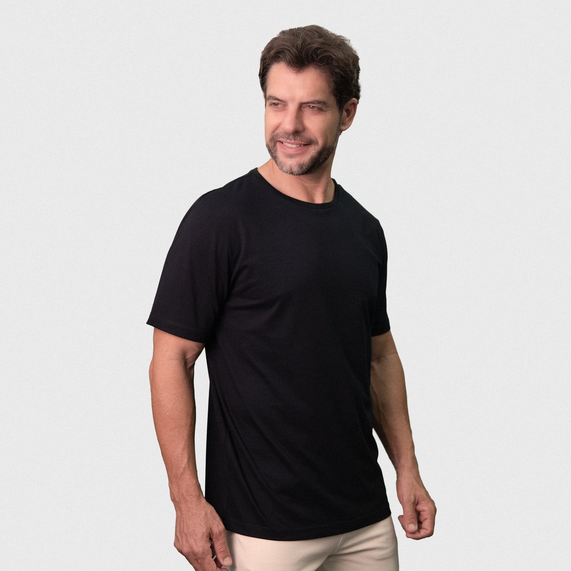 CAMISETA INTERLOQUE PIMA PRETO