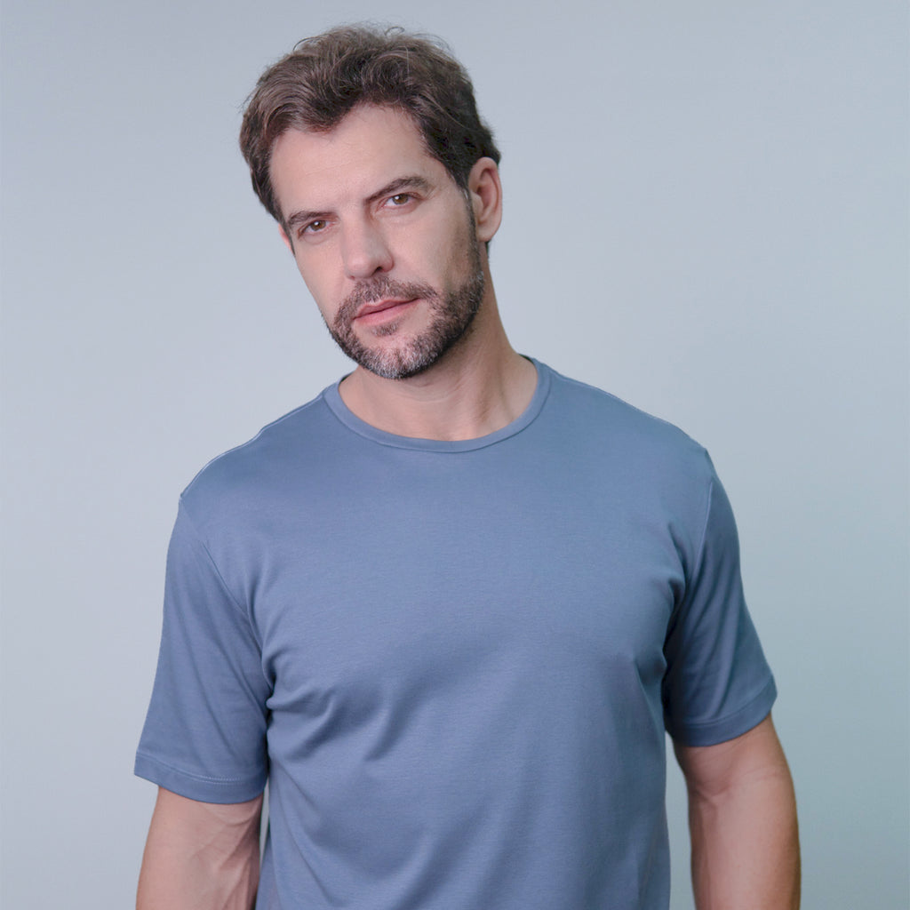 CAMISETA INTERLOQUE PIMA AZUL